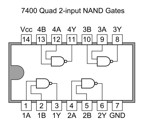 Compuerta NAND 2 entradas 7400 - Bowtech