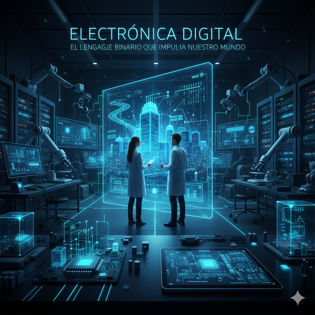 electrónica digital, lógica booleana, puertas lógicas, microprocesadores, circuitos integrados, binario, informática, sistemas embebidos, IoT, semiconductores